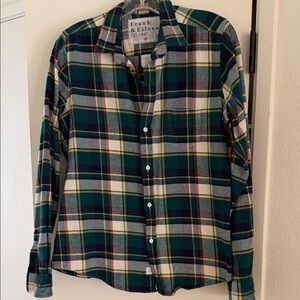 Frank & Eileen Barry Green Plaid Long-Sleeve Button-Down Flannel Medium